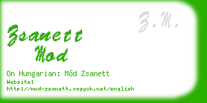 zsanett mod business card