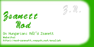 zsanett mod business card